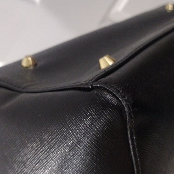 Samantha Vega Black Leather 2 ways Shoulder Bag Handbag - Good Condition - Picture 8 of 15